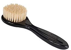 Hair Doc Esthetician Grade Facial Brush Natural Bristle Firm High Polish Acrylic Handle Jet Black Finish Model 704 - JTB