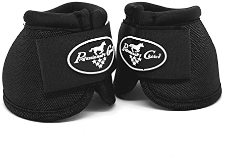 Professional's Choice Ballistic Overreach Bell Boots for Horses | Superb Protection, Durability & Comfort | Quick Wrap Hook & Loop | Sold in Pairs | Small Black