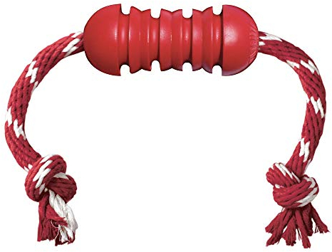 KONG Dental with Rope - For Dog Dental Care - Stuffable Chew Toy - Cleans Teeth & Gums - For Medium Dogs