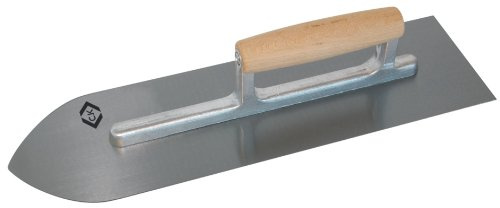 C.K 5264 - Frattazzo a punta acuta per pavimenti, lama in acciaio al carbonio e manico legno, 405 x 115 mm