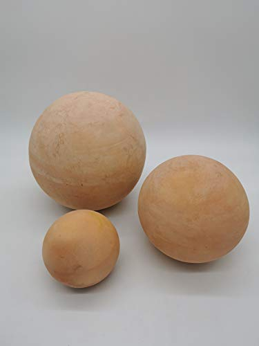Boules en Terre Cuite massives pour Durer : formées à la Main, résistantes au Gel et dans de Nombreuses Tailles pour Le Jardin (12cm, 16cm et 20cm)