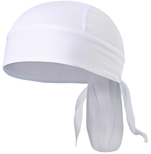 VIAUMBR Bandana Sport Uomo Donna Leggera Traspirante Sottocasco Turbante sotto Casco Pirata Cucina Escursioni Trekking Bici Moto Barca Asciuga Velocemente Bianco