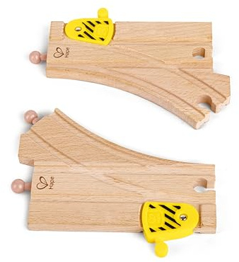 Hape mekaniska Y-järnvägsskenor 2 stycken trä