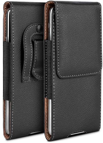 moex Plug Case für CAT S62 Pro Hülle mit Gürtelclip, Handy Gürteltasche PU Leder, Handyhülle zum Einstecken, Lederhülle Gürtel Schutzhülle Einsteckhülle Etui, Schwarz