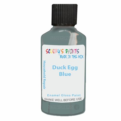 SCOOBYS PAINTS BACK IN THE MIX Enamel Touch Up Paint 30ml For Kitchen Appliances & Bathroom (Duck Egg Blue)