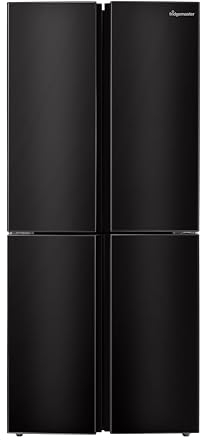Fridgemaster MS83430EB Freestanding Slim American Side by side Door Fridge Freezer 441L, Total No Frost, Inverter compressor, Black, 83.2x178.0cm, Energy Rating E