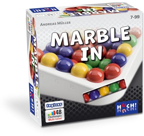 HUCH! | Marble In | Pedagogiska spel | Logikspel och tankespel | Gåvor till barn och vuxna | koncentrationsspel | tålamodsspel med kulor | resespel | logik spel för 1 person från 8 år