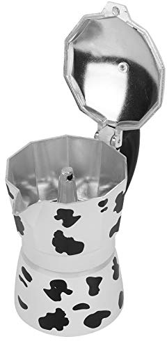 SUNGOOYUE de Aluminio, Tetera Moka, Leche de Vaca, Color para Uso Doméstico en Cafetería (3 tazas de color vaca 150ML)