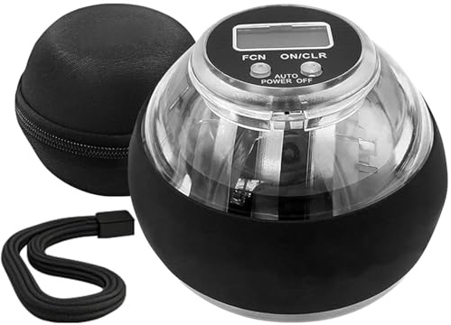 Exerciseur de Main et Boule gyroscopique de Puissance de Poignet, résistance réglable pour renforcer Les Doigts, Les Poignets et Les Bras, Comprend Un Compteur numérique et Un étui Portable