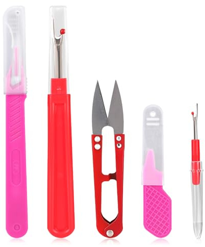 5st Sömsprättare-Set för Sy, Multi-Storlek Sy Stygnborttagningsverktyg & Trådklippare Kit Professionella Trådklippare för Tygg Quilting Klädskrädderi Broderi Reparation