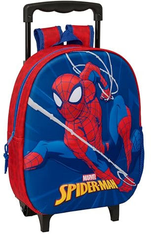 Spiderman - Sac à Dos pour Enfant 3D à roulettes, idéal pour Les Enfants de différents âges, Confortable et Polyvalent, qualité et résistance, 27 x 10 x 33 cm