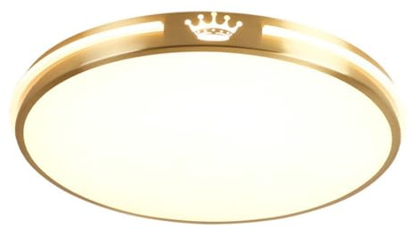 Kronformad Barnrumslampa Lyxig Taklampa I Koppar Ögonskyddande LED-sovrumsbelysning Eleganta Panellampor Med Tre Färger För Vardagsrum, Kök, Kontor, Hall KNBVFHG