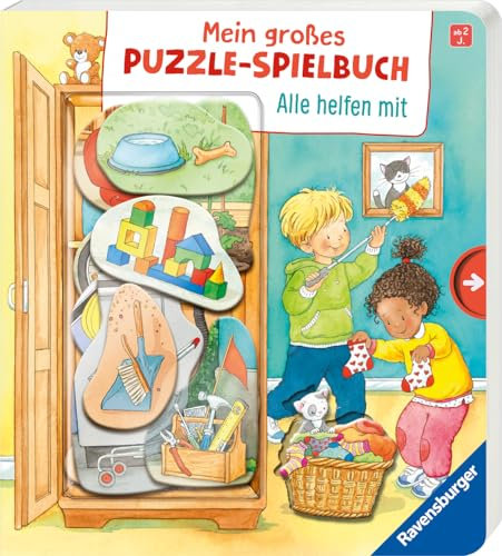 Mein großes Puzzle-Spielbuch: Alle helfen mit - Kinderbuch ab 2 Jahren, mit 10 Puzzleteilen