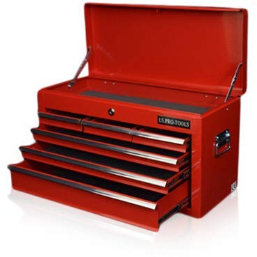 us pro tools TOOL BOX 6 DRAWER MOBILE TOOL CHEST PORTABLE TOOL CABINET RED BALL BEARING SLIDE DRAWERS