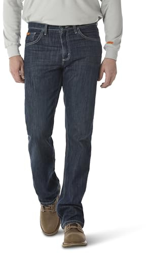 Wrangler Riggs Workwear Mens 20x Fr Vintage Boot Cut Jeans, Dark Wash, 33W x 30L US