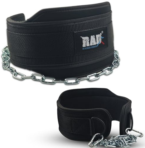 RAD Weighted Dip Belt for Men Comfortable Material Neoprene & Nylon Weight Pullups Squat Belt with Chain Weight Lifting Waist Dipping Belt for Workout