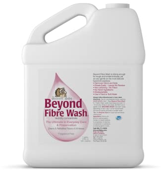 UNICORN BEYOND FIBRE WASH. Daily Wash Detergent for all Types of Fibers. Delicates Heirlooms, Wool, Cashmere, Cotton, Hemp, Alpaca, Sheepskin, Silk, and Synthetics Fabrics. Fragrance-Free. 1 Gallon.