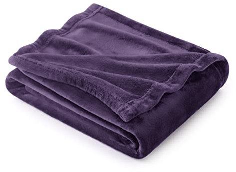 Bedsure Fleece Throw Blanket for Bed - Soft Cosy Fluffy Blankets for Sofa, Warm Double Throws for Audlts, Purple, 150x200 cm