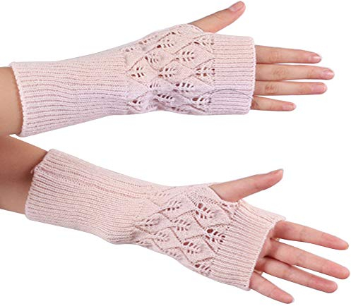 Amorar Frauen Winter Handschuhe Fingerlose Armwärmer Muffs Armstulpen Kurzarm Wrap Warmers Handstulpen Fäustlinge Hollow Wrist Warner Pulswärmer