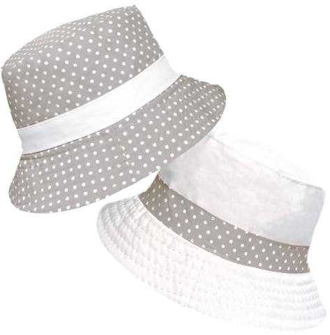 TOSKATOK® Anti UV UPF 50+ Bob réversible pour Femmes à Pois en Coton-Taille Unique