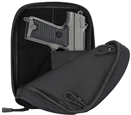 ProCase Pistolpåse (M), mjukt fodral för jakt och skytte, taktisk förvaringsväska, tillverkad av oxfordtyg, vattentålig, stor flexibilitet för förvaring av pistol-svart