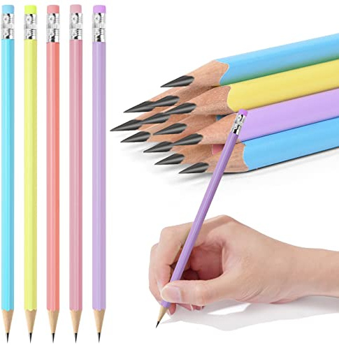 AUAUY Lápiz HB Con Borrador, 12 Piezas, Número 2, Multicolor Antideslizante, Divertido, Grafito, Gran Durabilidad, Para Exámenes, Escuela, Oficina, Dibujo y Bosquejos