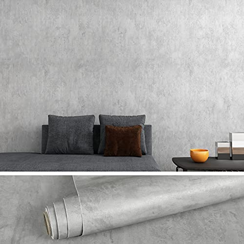 VEELIKE Väggtapet grå tjock betong självhäftande tapet industriell cement självhäftande tapet vägg vardagsrum sovrum dekorativ tapet rum kök tvättbar badrum 40 cm × 300 cm