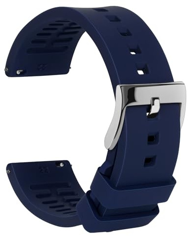 TStrap SilikonUhrenarmband Sport 20mm - Blau Gummi Uhr Armband Weich mit Schnellverschluss - Smartwatch Ersatzarmband für Herren und Damen - 18mm 19mm 20mm 21mm 22mm 24mm