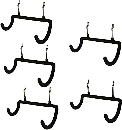 Qoekacy 5 piezas de serías ganchos resistentes de soporte, taladro de panel perforado, gancho de suspensión de doble gancho de panel perforado para taladro, accesorios, herramienta eléctrica, etc.