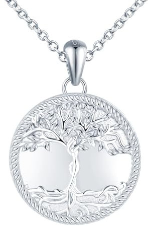 CPSLOVE Damen Fotos Halskettes Medaillons 925 Silber Baum des Lebens Ketten Öffnen Anhänger Mädchen Personalisierte Photo Openable Anhänger Fashion Schmuck Silber