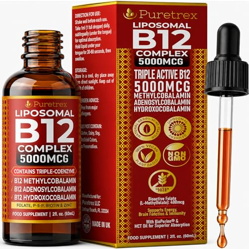 Vitamin B12 Complex Liquid Supplement, Drops 60 ML