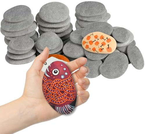 14PCS Painting Rocks, Natural river Stone 5-8cm, Flat Painting Pebbles Natural Smooth Stones Large Paintings River Rocks for Kids, Stones for Arts & Crafting Gift DIY School Paint Project Decoration