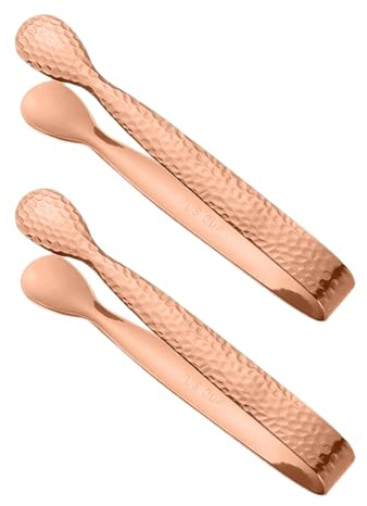 Liten sockertång – 2 stycken serveringstång i rostfritt stål, liten bartång – för citronskivor tedrickare kaffeälskare bagare restaurang hotell klubb matbord dessertstation