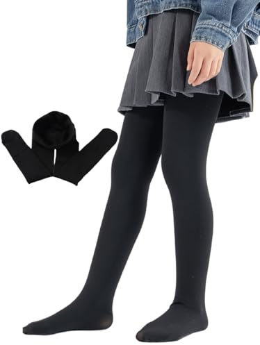 DURINM Mallas con Forro Polar para Niñas Medias Termicas Opacas de Invierno con Forro Suaves y Gruesas para Bailar con pies niños Casual Baile Escuela Ballet
