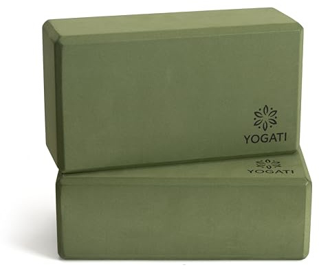 YOGATI® Set di 2 Blocchi Yoga in Schiuma Eva | Blocchi Yoga Antiscivolo per Esercizi | Dimensioni 22 X 12 X 7.5 Cm | Accessori Yoga per Principianti e Fitness
