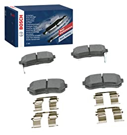Bosch BP1051 - Auto Bremsbeläge hinten - Bosch-Qualität - für leises Bremsen mit wenig Staub - ECE-R90 zertifiziert - kupferfrei - 1 Set mit 4 Bremsbelägen - Mit Zubehör