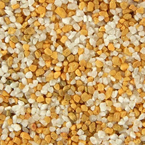 Terralith Buntsteinputz 15kg in gelb-weiß, Sockelputz für Innen und Außen mit Reinacrylat Bindemittel aus Naturstein, 1-2mm Körnung (BSP17)