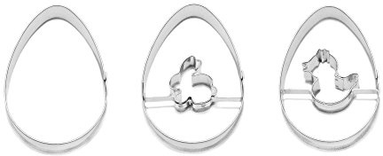 Ei/mit Hase/mit Küken/Unterteil / 3er Set Ostern Ausstecher, Ausstechform