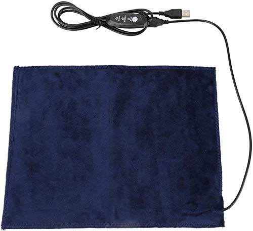Almohadilla térmica, cojín cama para mascotas, almohadilla calefactora tela eléctrica USB, lavable plegable, temperatura de 3 modos, calentador para hombro, cuello, cintura, espalda, 24x30cm 45 ℃