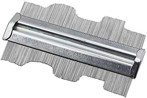 QYHSS Multifonction jauge Profil Contour en Acier Inoxydable de 6 Pouces, Contour à Peigne Copieur de Profil en Acier Inoxydable, pour Le Travail du Bois stratifié de carrelage (125MM)