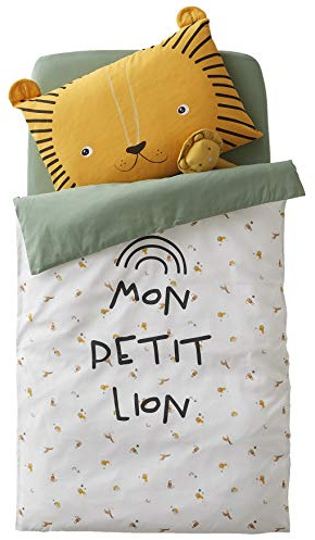 VERTBAUDET Housse De Couette (sans taie) Bébé Coton Ivoire imprimé/Vert 80X120