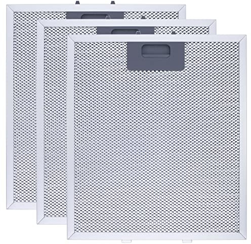 Upgraded W10169961A Range Hood Filter Replacement, Fits Whirlpool, Ikea, Kitchen Aid, Jenn Air, Aluminum Mesh Hood Grease Filter 10.5x12Inch, HR Huare Technology Aluminum Range Hood Vent Filters,3PCS