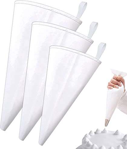 Fyihoxi 3 Pezzi Sac a Poche, 40/35/30cm Sac a Poche Professionali, Sac a Poche Riutilizzabile, Sacchetti per Pasticceria per Bigné di Cottura DIY Pasticcini Crema al Cioccolato