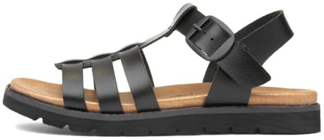 Heavenly Feet Saltwater Womens Black Buckle Sandal