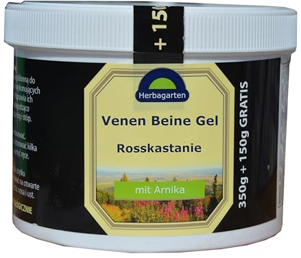 Venen, Beine Pflege Gel, 500g, Rosskastanie, Arnika, Baikal Helmkraut, rotes Weinlaub Extrakte, Schwellung, krampfader, müde, schwere Arme, Muskeln, Schulter, Salbe Creme, venencreme, venensalbe,