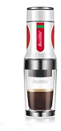 CUNTO Machine à café Machine à café Portable Machine à Expresso Presse à Main Capsule Cafetière moulue Appareils électroménagers Portables (Couleur : Blanc)