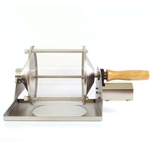 AuLYn Electric Coffee Roaster with Handle Home Coffee Beans Roasting Machine DIY Stainless Steel Rollers for Baking Peanut Chestnuts Beans 400G