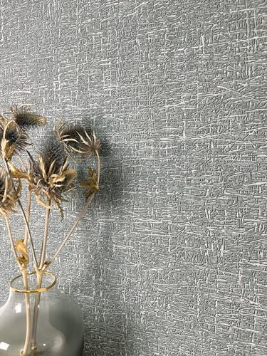 NEWROOM Tapet Grå Vliestapet Textilutseende - Modern Struktur 3D Optik för Vardagsrum Sovrum Hall