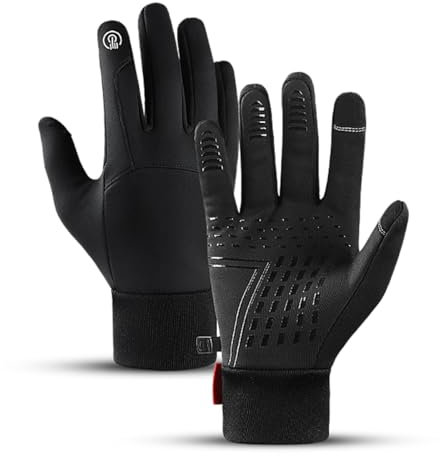 NANQUAN Fahrrad Handschuh Herren,Winterhandschuhe Wasserabweisende Touchscreenhandschuhe,Winddichte Laufhandschuhe rutschfeste,Winterhandschuhe Fahrrad Sporthandschuhe,Handumfang 18~22 cm