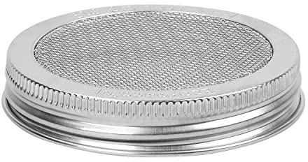 2 Pack ONE-PIECE 316 Stainless Steel One-Piece Sprouting Lids for Regular Mouth Mason Jar Ball Kerr - Strainer lids - Rust-Proof, BPA-free
